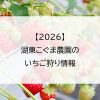 【2026】湖東こぐま農園のいちご狩り情報
